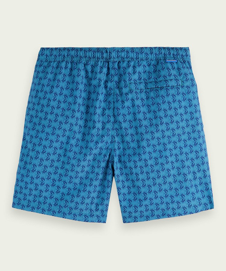 Mid-length printed swim shorts / ブルー [292-58603]