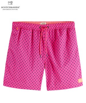 Mid-length printed swim shorts / ピンク [292-58603]