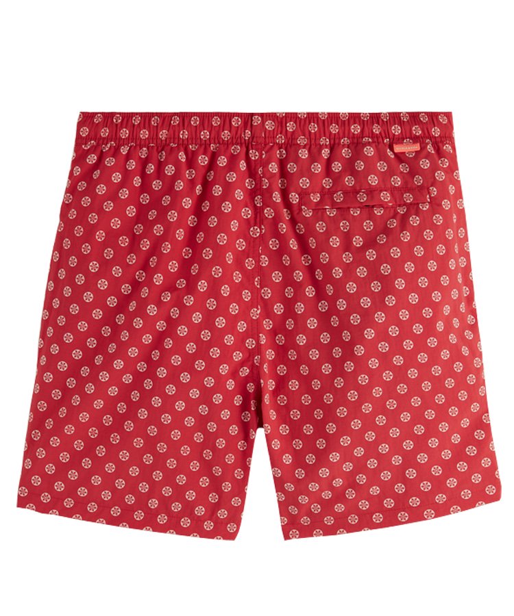 Mid-length printed swim shorts / レッド [292-58603]