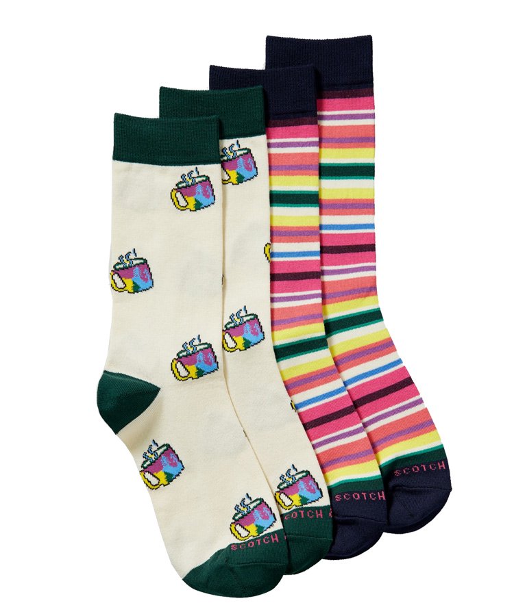 2-pack Jacquard socks (2ڥ1å) / B [282-69901]
