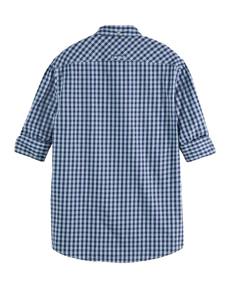 BB-checked organic cotton shirt / ֥롼 [282-61414]