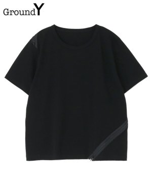 30/cotton jersey Diagonal zipper short sleeves T / ֥å [GE-T25-040-2-01]
