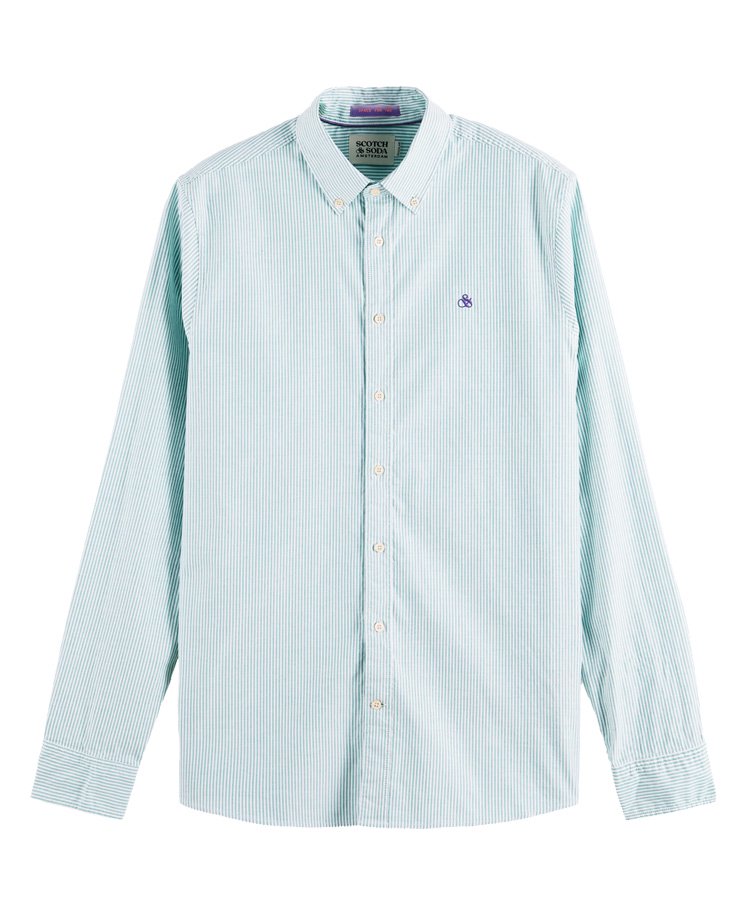 Regular-fit organic cotton Oxford shirt / ライトグリーン [282-61428]