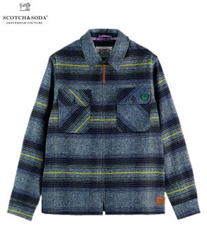 Checked cotton jacket / ネイビー [282-61813]