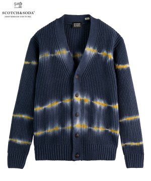 Tie-dye rib knit cardigan / ネイビー [292-65803]