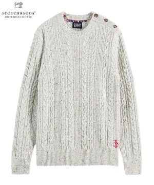 Cable knit wool-blended sweater / ニットメランジ [292-65411]