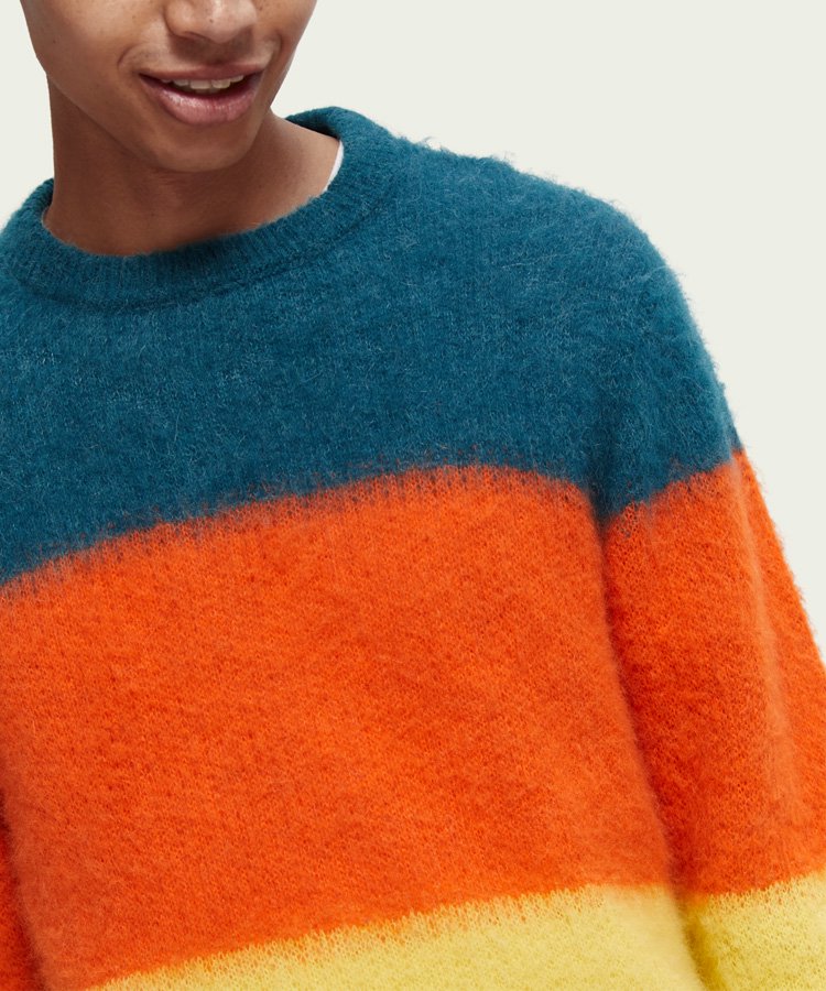 Multi-coloured panelled jacquard sweater / ޥ [292-65422]