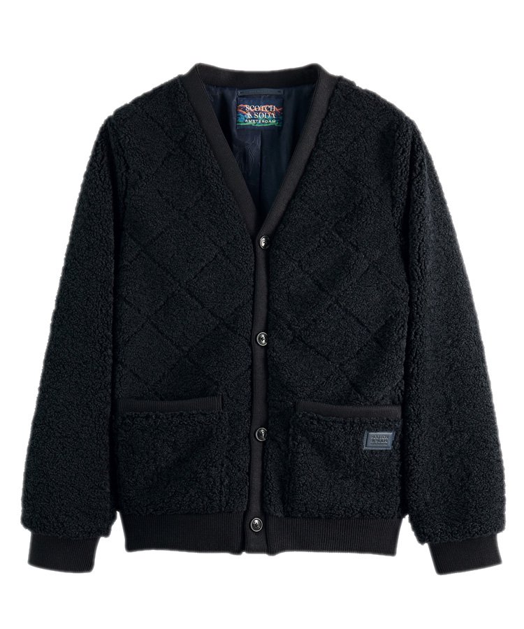 <img class='new_mark_img1' src='https://img.shop-pro.jp/img/new/icons5.gif' style='border:none;display:inline;margin:0px;padding:0px;width:auto;' />Quilted teddy cardigan / ネイビー [292-61842]