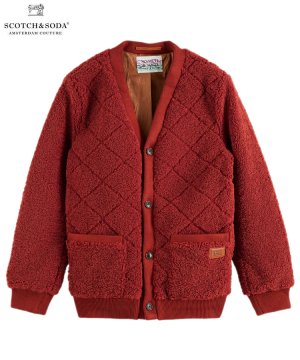 Quilted teddy cardigan / レッドアース [282-61816]