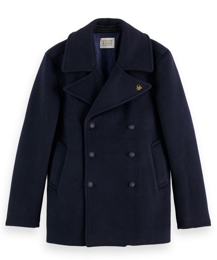 Classic wool-blend double-breasted coat / ネイビー [282-61103]