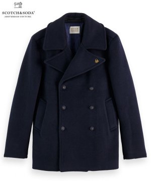 <img class='new_mark_img1' src='https://img.shop-pro.jp/img/new/icons5.gif' style='border:none;display:inline;margin:0px;padding:0px;width:auto;' />Classic wool-blend double-breasted coat / ネイビー [282-61103]