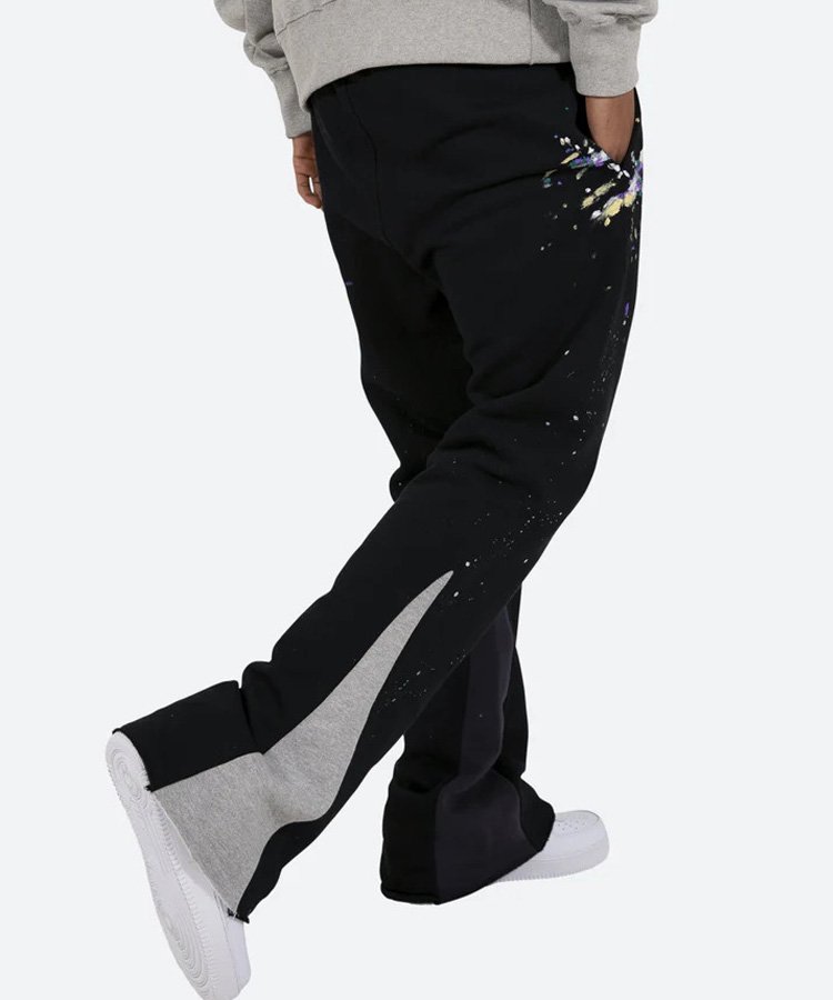 <img class='new_mark_img1' src='https://img.shop-pro.jp/img/new/icons5.gif' style='border:none;display:inline;margin:0px;padding:0px;width:auto;' />CONTRAST BOOTCUT SWATPANTS / ブラック