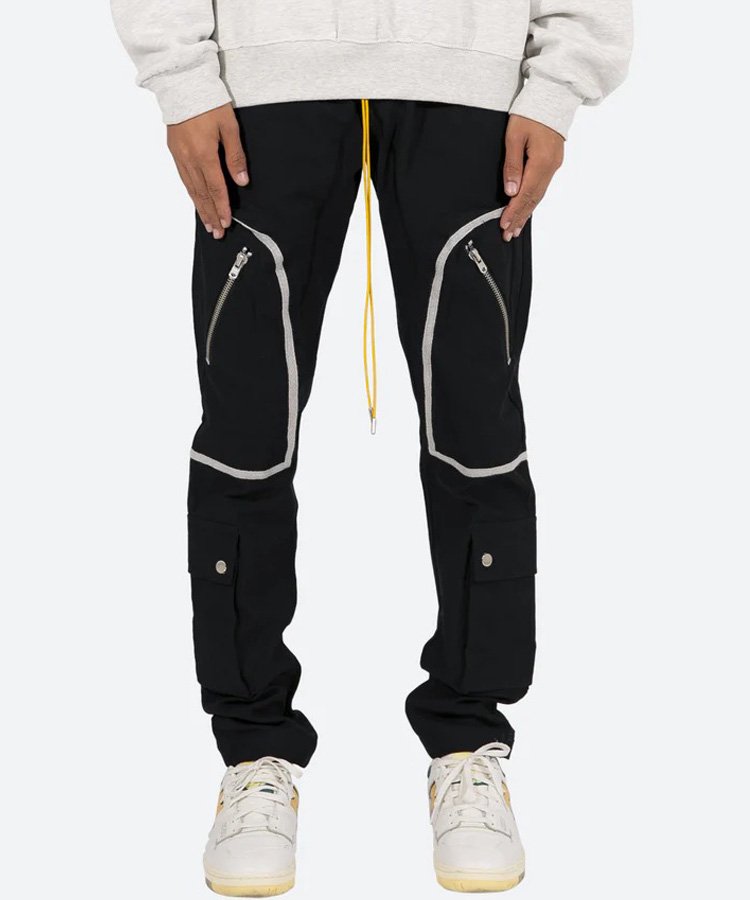 <img class='new_mark_img1' src='https://img.shop-pro.jp/img/new/icons5.gif' style='border:none;display:inline;margin:0px;padding:0px;width:auto;' />CONTRAST TAPED CARGO PANTS / ブラック