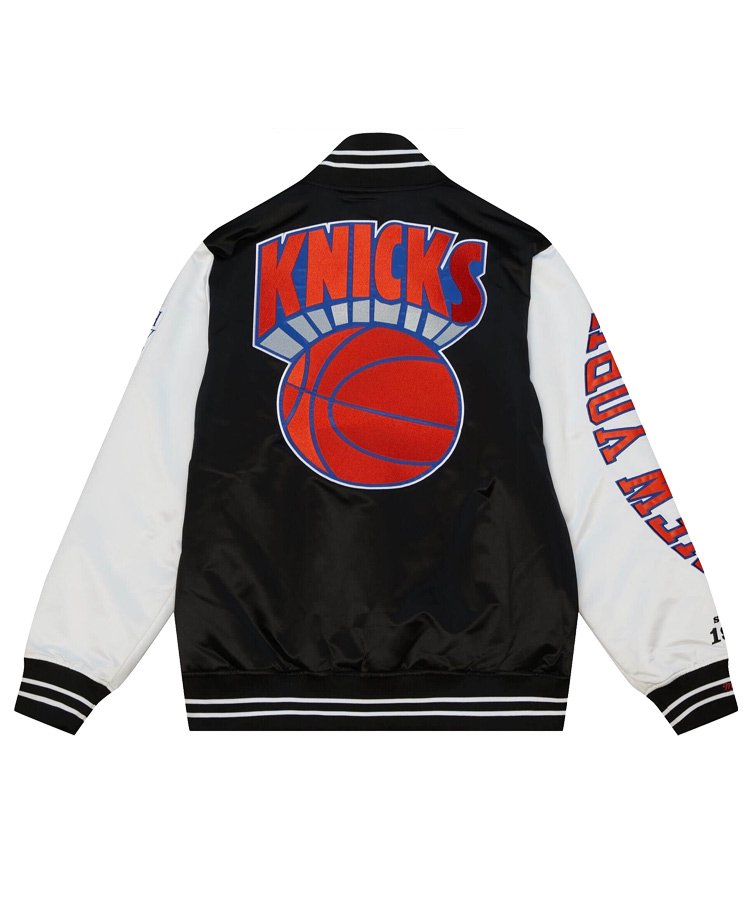 <img class='new_mark_img1' src='https://img.shop-pro.jp/img/new/icons5.gif' style='border:none;display:inline;margin:0px;padding:0px;width:auto;' />NBA Team Origins Varsity Satin Jacket : New York Knicks / ブラック×ホワイト [OJBF4854-NYKYYPPPBKWH]