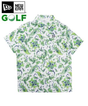 【ゴルフ】 半袖 鹿の子 ポロシャツ All Over / ホワイトペイズリー [13516925]