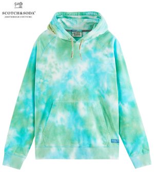 Organic cotton corduroy hoodie / グリーン×ブルー [282-73810]