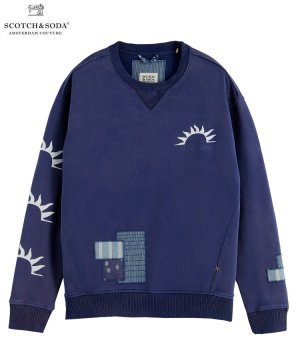 Relaxed fit repair stitch sweatshirt / ネイビー [282-73811]