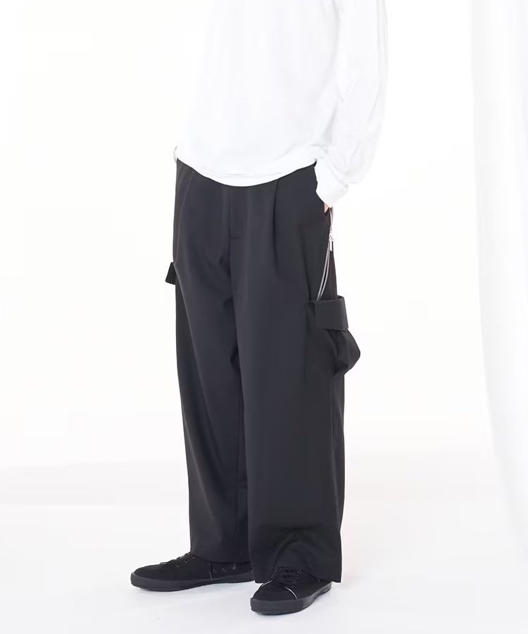 T/W Gabardine One-Tuck Zip Wide Pants / ֥å [GI-P16-100-1-03]