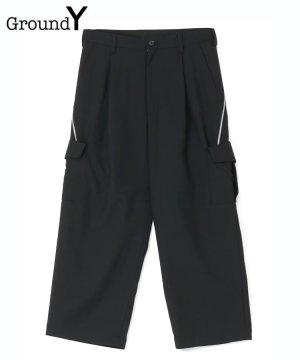 T/W Gabardine One-Tuck Zip Wide Pants / ブラック [GI-P16-100-1-03]