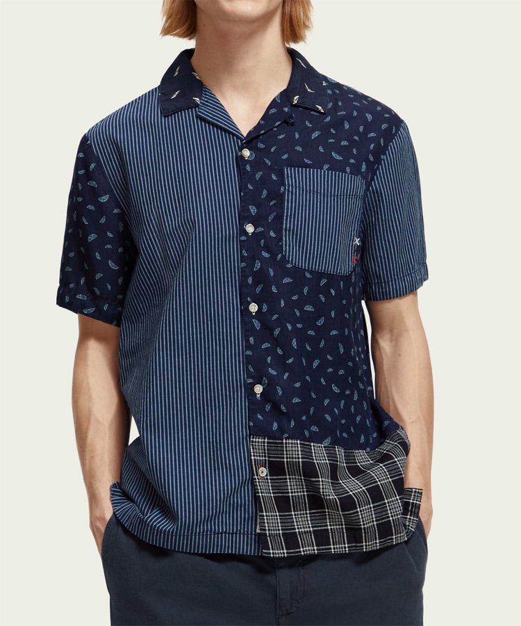 <img class='new_mark_img1' src='https://img.shop-pro.jp/img/new/icons5.gif' style='border:none;display:inline;margin:0px;padding:0px;width:auto;' />Patchwork camp shirt / インディゴ [292-72419]