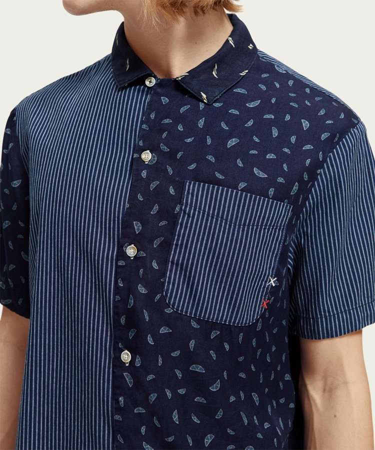 <img class='new_mark_img1' src='https://img.shop-pro.jp/img/new/icons5.gif' style='border:none;display:inline;margin:0px;padding:0px;width:auto;' />Patchwork camp shirt / インディゴ [292-72419]