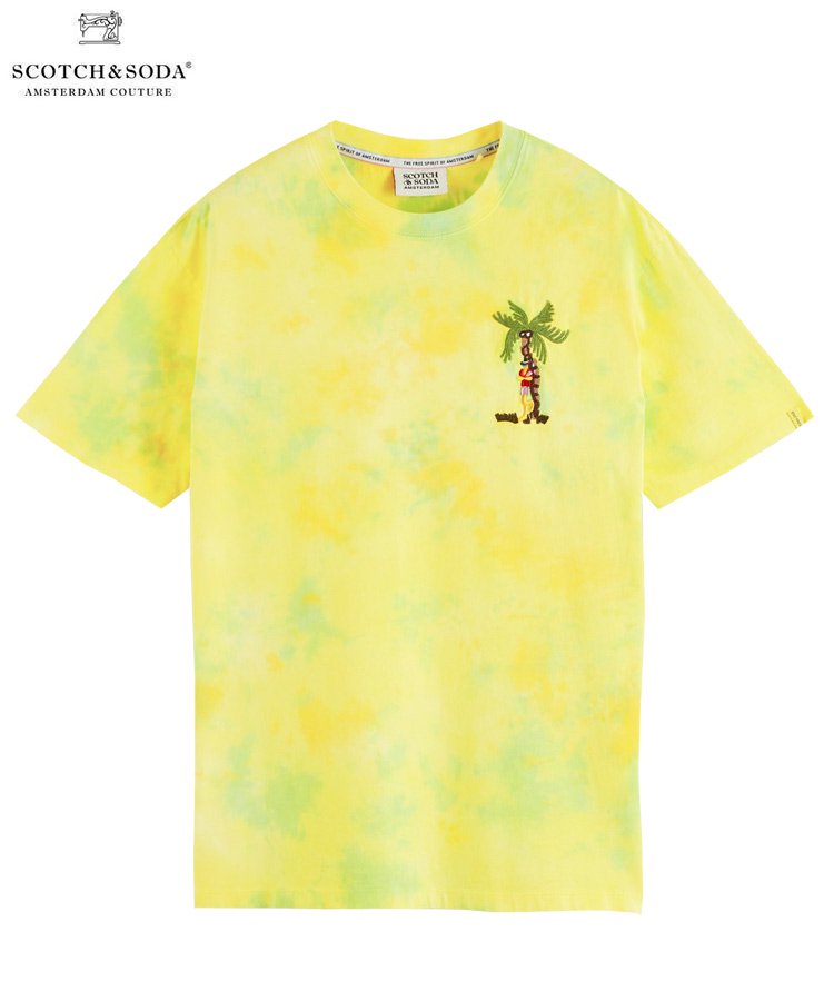 <img class='new_mark_img1' src='https://img.shop-pro.jp/img/new/icons5.gif' style='border:none;display:inline;margin:0px;padding:0px;width:auto;' />Embroidered artwork tie-dye T-shirt / イエロータイダイ [292-74426]