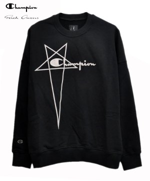 <img class='new_mark_img1' src='https://img.shop-pro.jp/img/new/icons5.gif' style='border:none;display:inline;margin:0px;padding:0px;width:auto;' />【RICK OWENS × CHAMPION】PULLOVER SWEAT / ブラック [CM02C9225 CHFE]