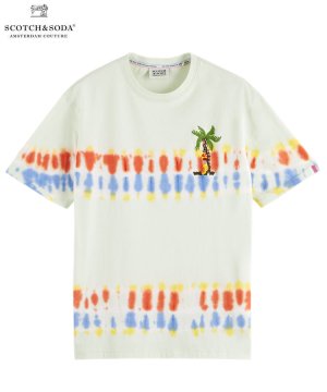 Embroidered artwork tie-dye T-shirt / ミントタイダイ [292-74426]