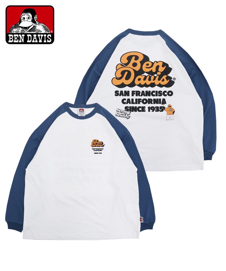 BEN DAVIS (ベン デイビス) 「70s LOGO RAGLAN L/S TEE (70s ロゴ