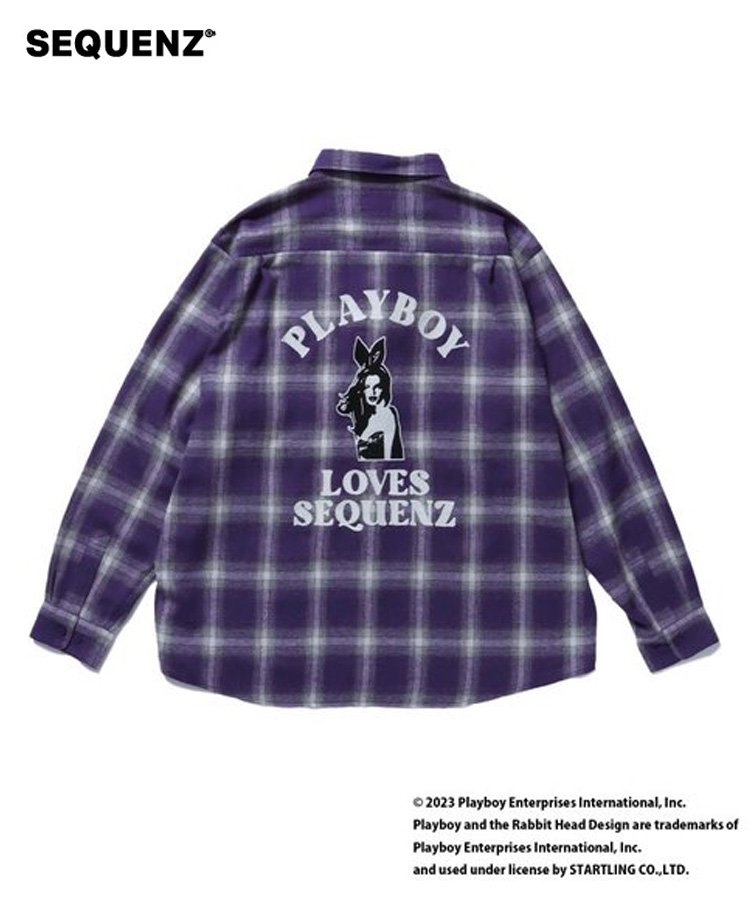 SEQUENZ (シークエンズ) 「PLAYBOY BUNNY OMBLE L/S SHIRT 