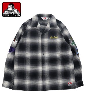 <img class='new_mark_img1' src='https://img.shop-pro.jp/img/new/icons5.gif' style='border:none;display:inline;margin:0px;padding:0px;width:auto;' />STICHED PLAID SHIRT (チェック 刺繍 長袖 シャツ) / ブラック [T-23780024-01]