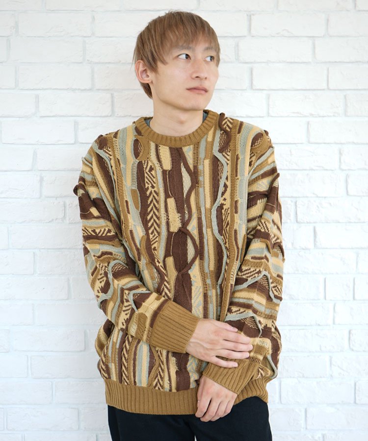 [THRIFTY LOOK] 3D KNITTING 'B' SWEATER / ֥饦 [TL22S00300]