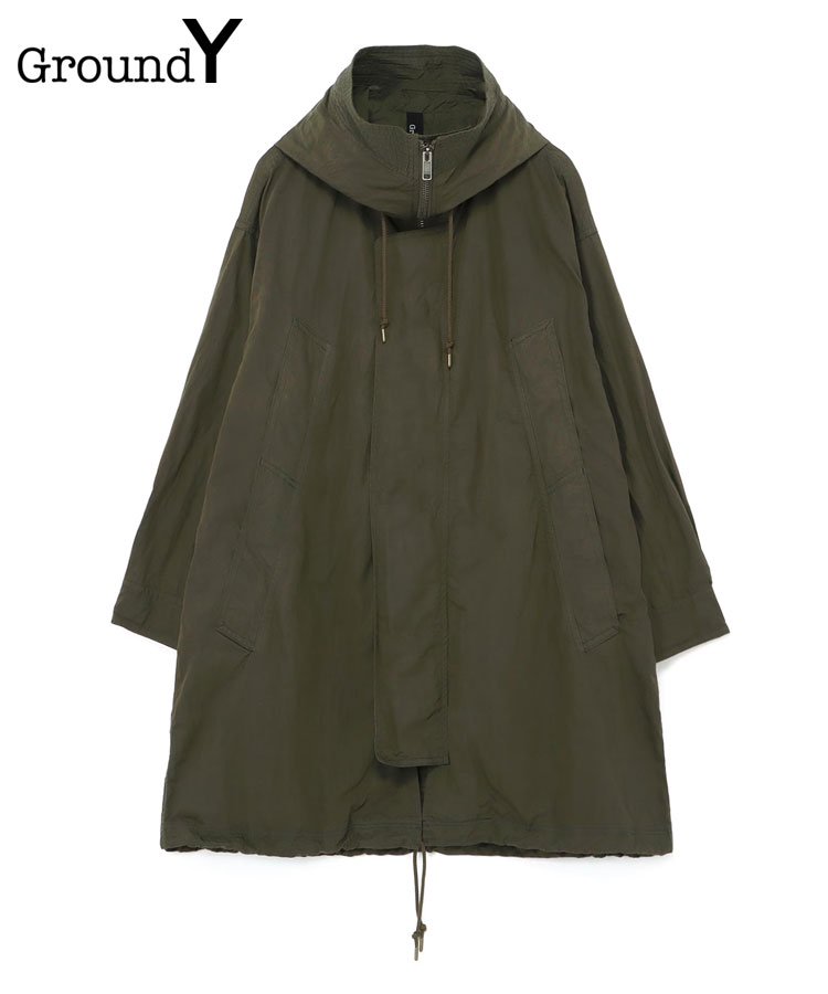 Ground Y / グラウンド ワイ 2024'SS COLLECTION 「NY/C CROSS HIGH NECK HOODED MODS  COAT」