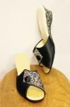 DEAD STOCK 50'S DANIEL GREEN EMBROIDERED MULE SANDAL (BLK/BLE/PNK)