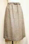 <img class='new_mark_img1' src='https://img.shop-pro.jp/img/new/icons43.gif' style='border:none;display:inline;margin:0px;padding:0px;width:auto;' />70'S CHECK WOOL GATHER SKIRT WITH BELT(BRN/O.WHT/GRN/RED)
