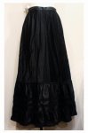 LATE VICTORIAN MAXI LENGTH TIRED PETTICOAT SKIRT (BLK)
