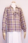 DEAD STOCK 70'S CHECK PULLOVER TOPS (BEIGE/RED/BLE/GRN)
