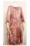 LATE 70'S LADY CAROL BOTANICAL PRINT DRESS (BRN)
