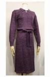 <img class='new_mark_img1' src='https://img.shop-pro.jp/img/new/icons43.gif' style='border:none;display:inline;margin:0px;padding:0px;width:auto;' />70'S SMALL COLLAR WOOL TEXTURE KNIT DRESS WITH BELT (PPL)