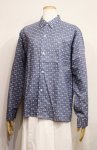 DEAD STOCK 60'S KAYNEE PRINTED COTTON B.D SHIRTS (S.GRY)