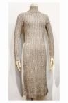<img class='new_mark_img1' src='https://img.shop-pro.jp/img/new/icons43.gif' style='border:none;display:inline;margin:0px;padding:0px;width:auto;' />70'S TURTLE NECK NEP RIB KNIT DRESS (BRN/WHT)