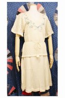 DEAD STOCK 70'S HELEN SUE EMBROIDERED SUMMER KNIT TOPS & SKIRT (IVY)