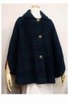 <img class='new_mark_img1' src='https://img.shop-pro.jp/img/new/icons43.gif' style='border:none;display:inline;margin:0px;padding:0px;width:auto;' />60'S BLACK WATCH ROUND COLLAR  WOOL CAPE WITH FAKE FUR LINER