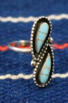VINTAGE ZUNI CHANNEL INLAY TURQUOISE SILVER RING