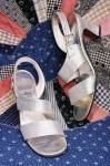 60'S LITE STRIDE SILVER GLITTER BELTED HEEL SANDALS (SLV)