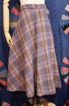 70'S CHECK NEP WOOL TEXTURE FLARE LONG SKIRT (PNK/YLW/GRY/BLK)