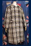 60'S CHECK DOUBLE BREAST WOOL COAT (WHT/BLK/BRN)