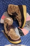 70'S SNOWLAND FAKE FUR SUEDE LACE UP ESKIMO BOOTS (MOC/BRN)