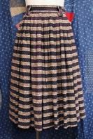50'S PAISLEY DOT BORDER PRINT PLEAT FLARE SKIRT (BLK/BEIGE)
