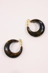 <img class='new_mark_img1' src='https://img.shop-pro.jp/img/new/icons43.gif' style='border:none;display:inline;margin:0px;padding:0px;width:auto;' />VINTAGE BAKELITE MARBLE HOOP EARRINGS (BLK/BRN/YLW)